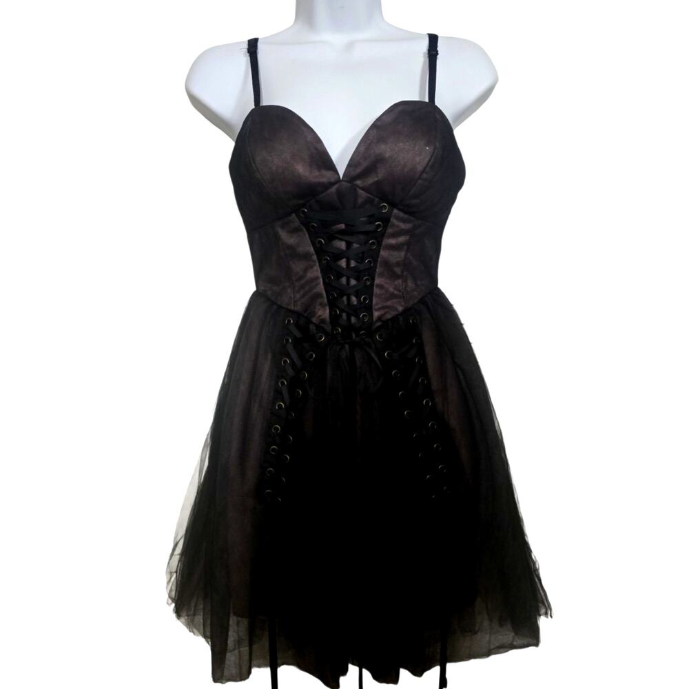 Bebe Corset Mini Dress with Lace Up detail
